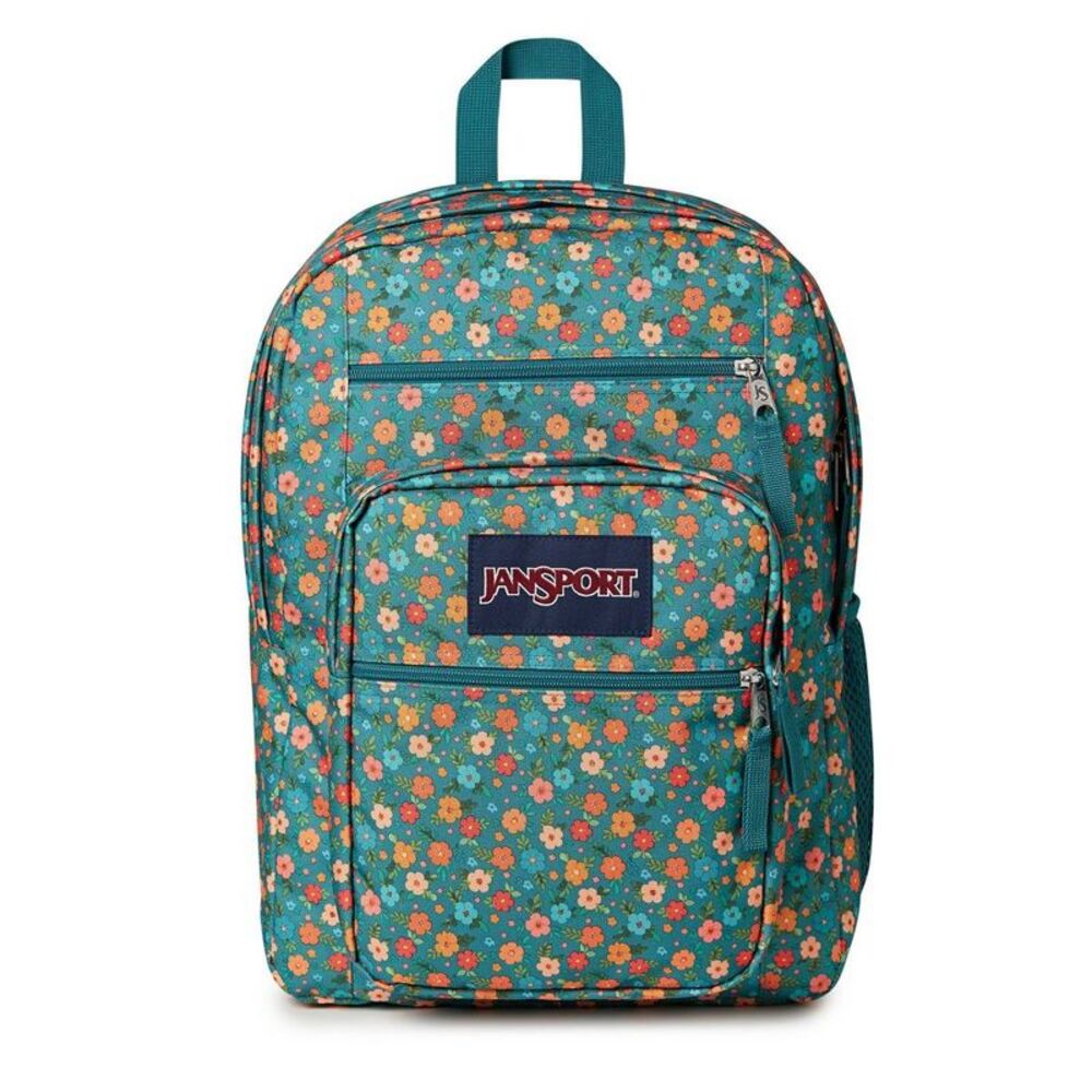 JanSport Big Student Cargo 17" Backpack Fits 15" Laptop - Floral Emerald Green
